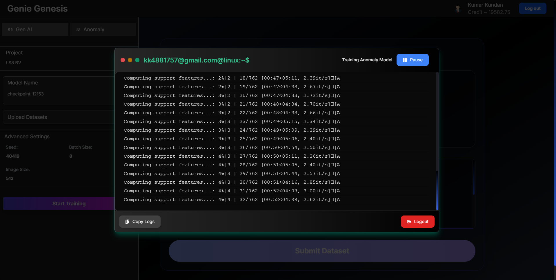 Training Screenshot
